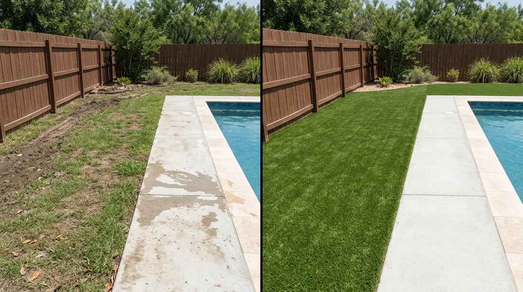 Result artificial grass installation in Brownsville - Brownsville Artificial Grass Installation